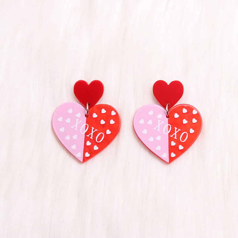 Valentine's Day Heart Simple Earrings