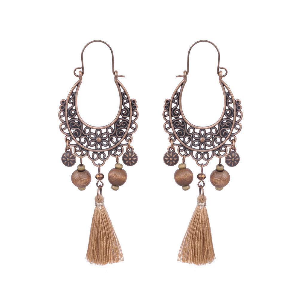 Women's Bohemian Shell Long Tassel Earrings