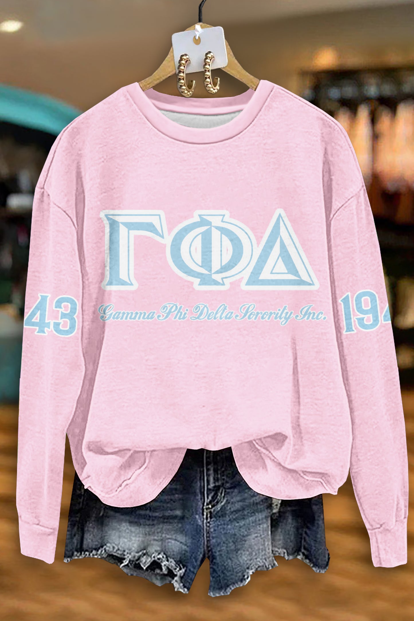 Sweet Gamma Phi Delta Sorority Print Sweatshirt