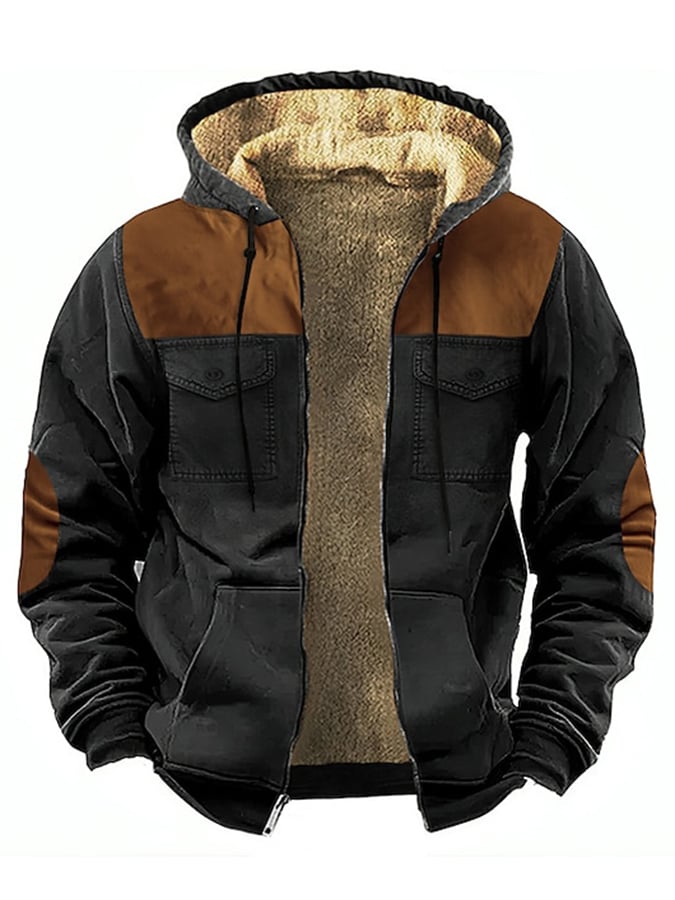 Men's Western Style Hooded Fleece Jacket