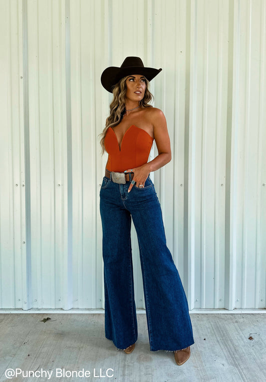 Western Wide Leg Jeans