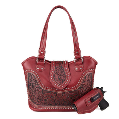 Montana West Tooling Studded Concealed Carry Handbag