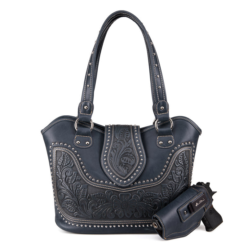 Montana West Tooling Studded Concealed Carry Handbag