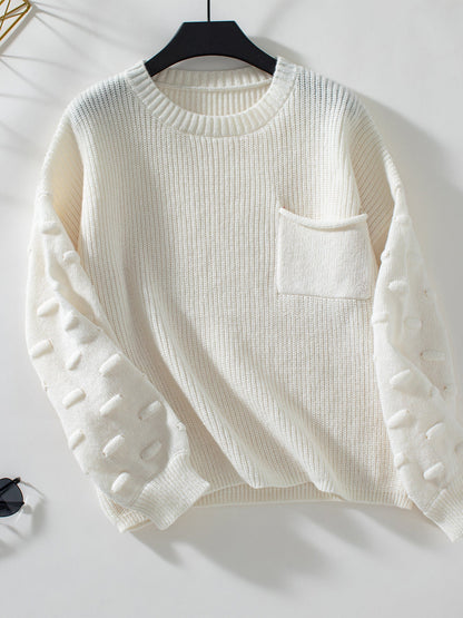 Rosalind Knit Bubble-Sleeve Sweater