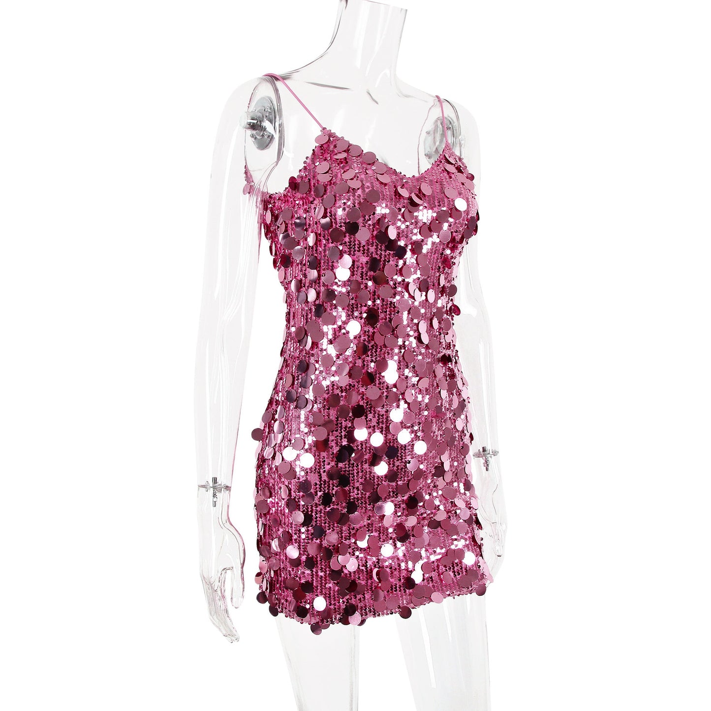 Serena Rose Sequin Party Mini_Dress