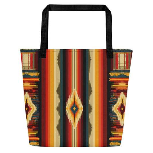 Southwest Serape All-Over Print Large Tote Bag