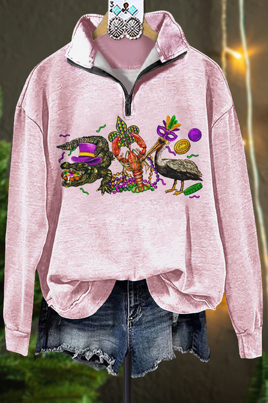 Classic Contrast Mardi Gras Sweatshirt