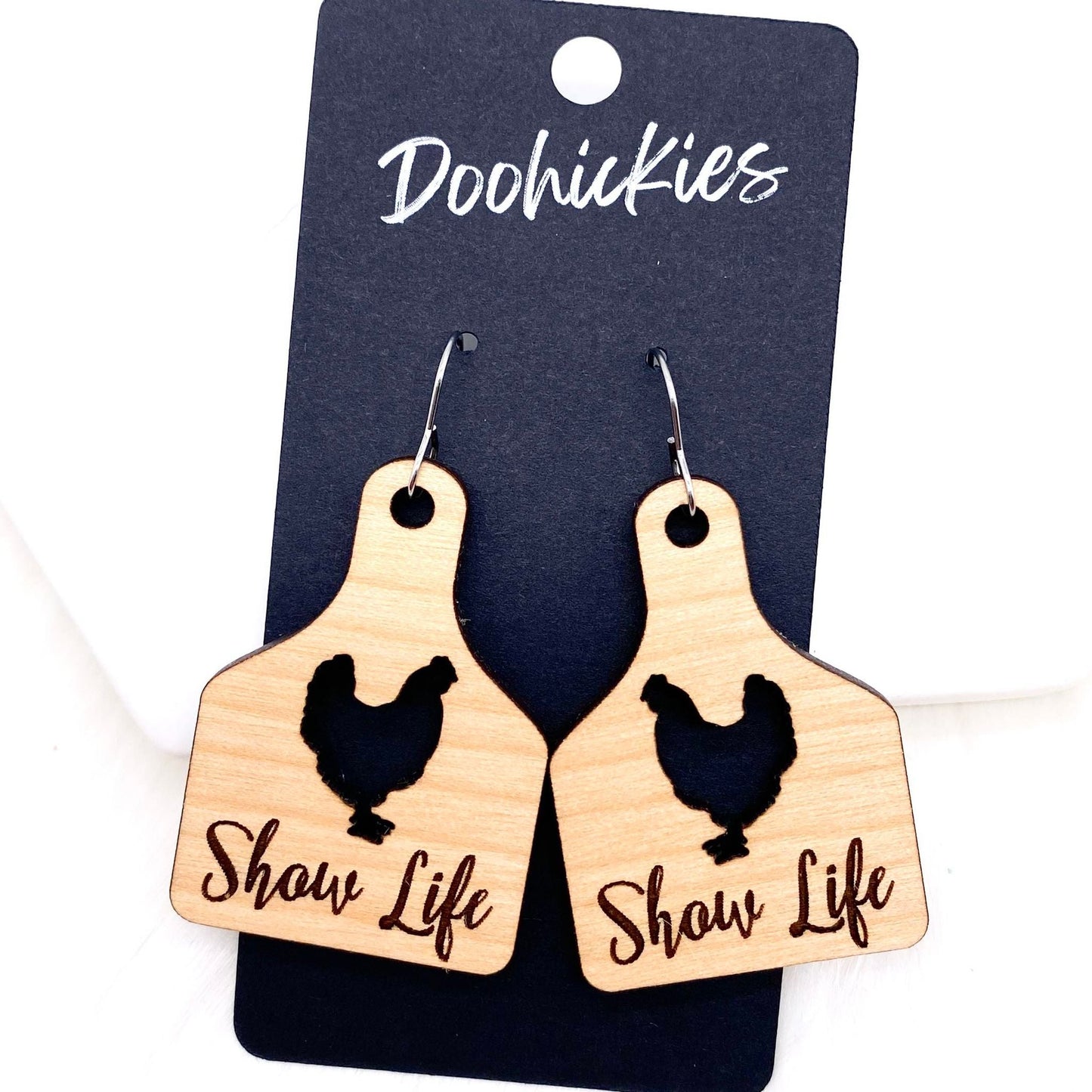 2.25" Show Life Tags -Western Earrings by Doohickies