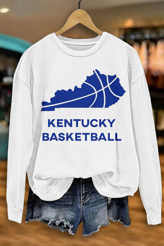 Casual Kentucky Wildcats Basketball Game Day Print Sweatshirt