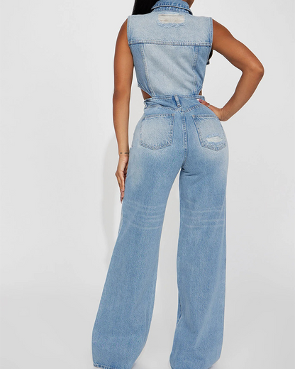 Body Shaped Denim Jumpsuits