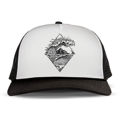 Crashing Wave Printed Trucker Hat