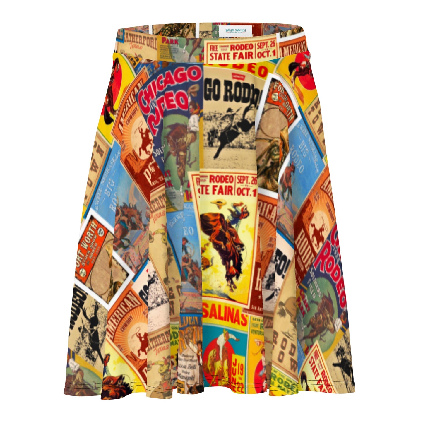 Vintage Rodeo Poster Skater Skirt