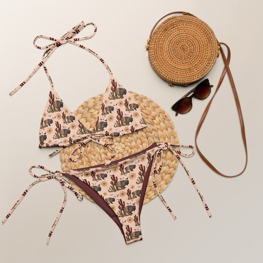 Western Yak Print Bikini Set