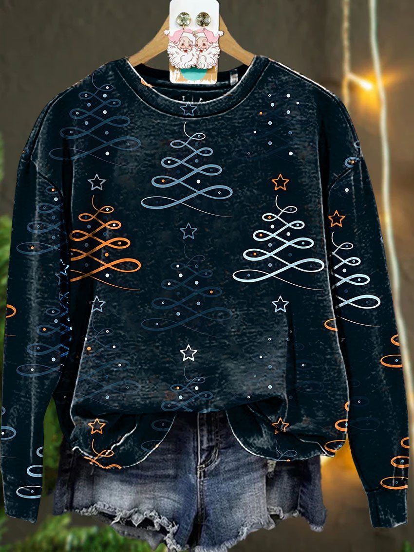 Christmas Linear Christmas tree Casual  Sweatshirt