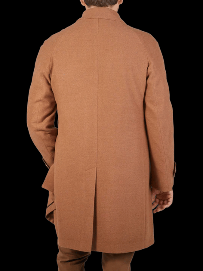 Men's Stylish Single-Breasted With Pockets Casual Woolen Coat