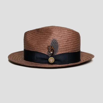 Straw Trilby Fedora Hat – Coffee