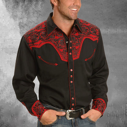 Men's Western Vintage Embroidered Shirt