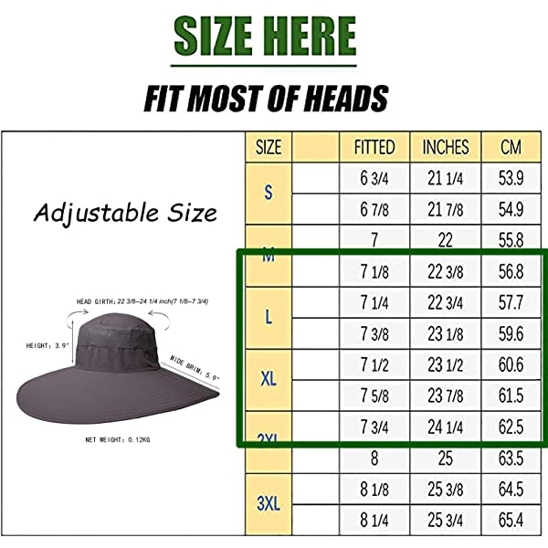 Leotruny Super Wide Brim Bucket Hat UPF50+ Waterproof Sun Hat for Fishing Hiking Camping Army Green