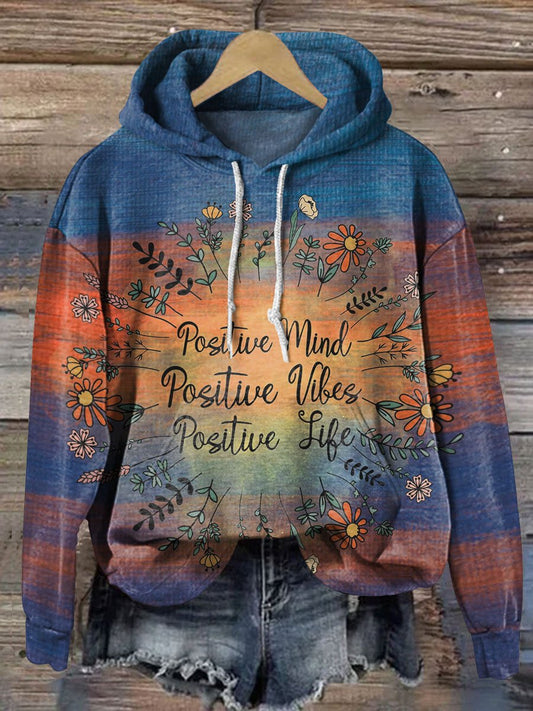 Colorful Language Art Casual Hoodie Sweatshirt