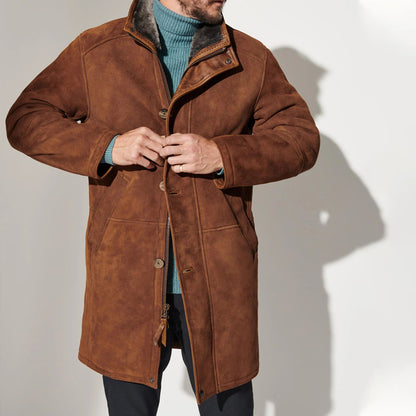 Men's Outdoor Mid-Length Double Layer Woolen Coat Jacket