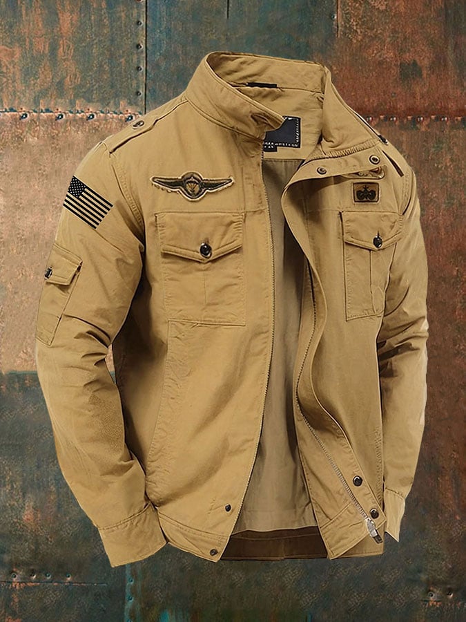 Men's Retro Western Casual Zip-Up Hooded Jacket