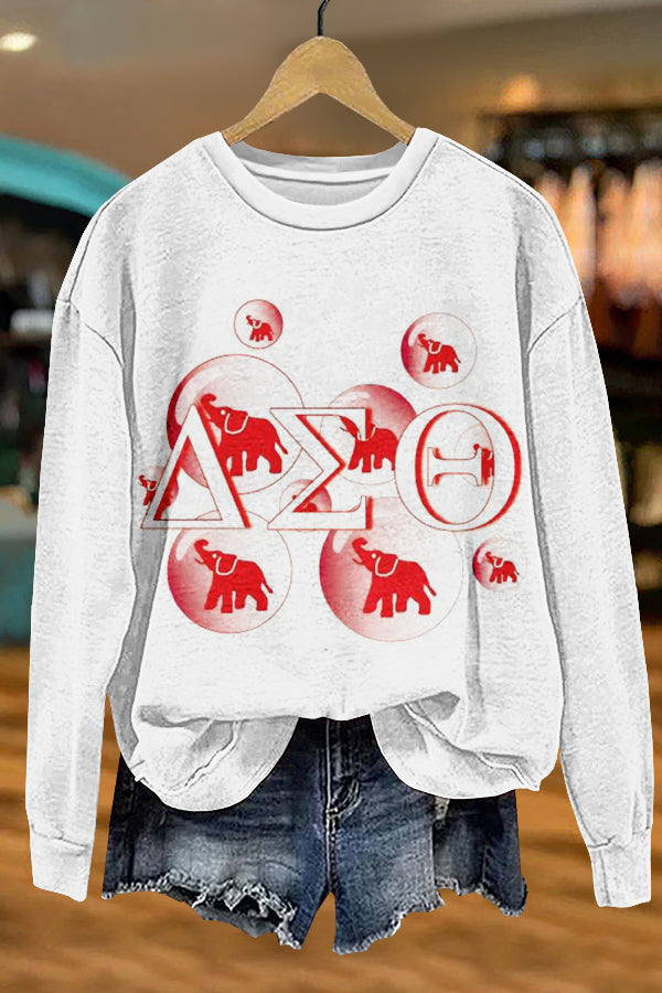 Cozy Delta Sigma Theta Print Sweatshirt