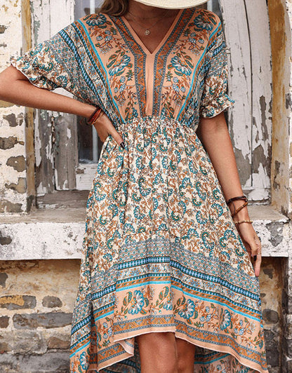 Bohemian High-Low Open Back Dress