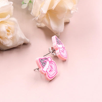 Pink Christmas Grinch Earrings