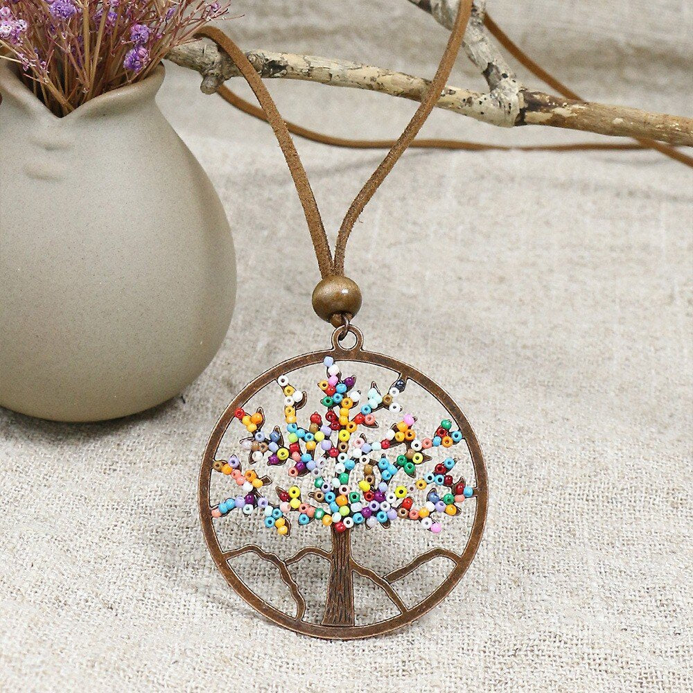 Women's Bohemian Tree Of Life Hollow Necklace