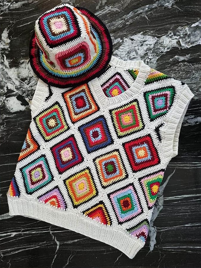 Men's Bohemian Geometric Print Vest