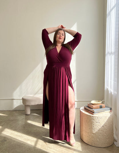 Plus Size Sultry Double Slit Dress