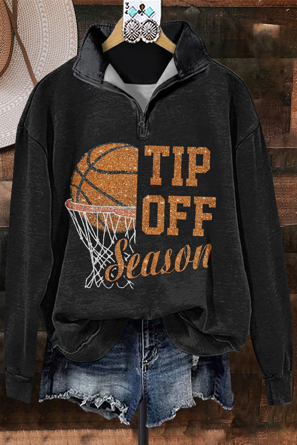 Elegant Contrast Color Basketball Sweatshirt