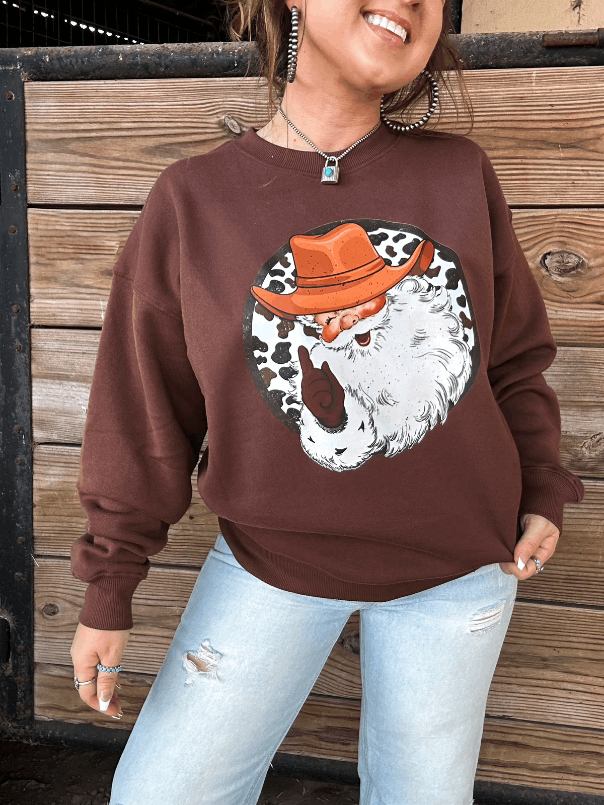 Western Santa Sweatshirt