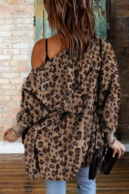 Cozy Leopard Print Plush Coat