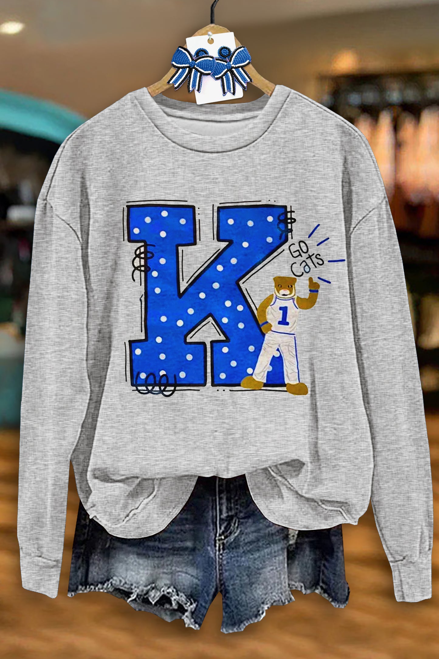 Cute Kentucky Wildcats Game Day Print Sweatshirt