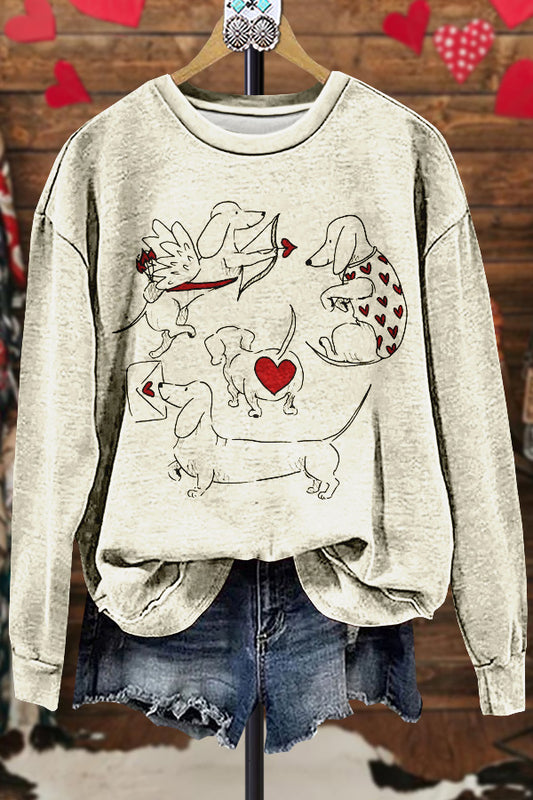 Classic Contrast Valentine's Day Dog Sweatshirt