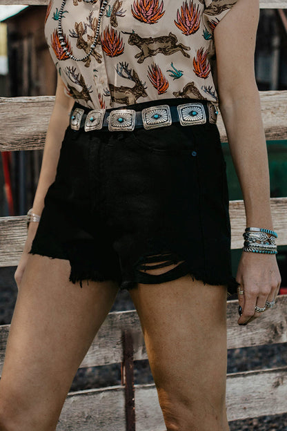 Vintage Ripped High Waist Denim Shorts