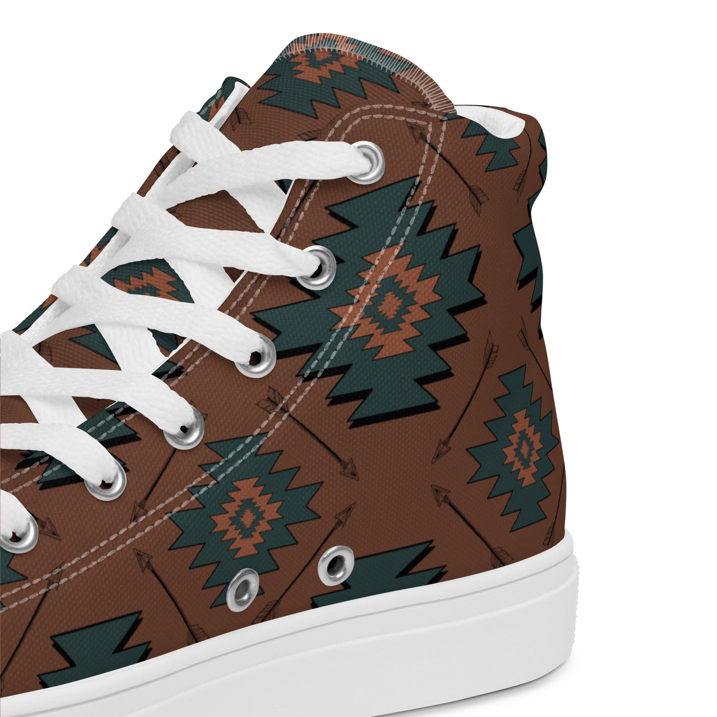 Aztec Mullet Cowboy Men__ high top canvas shoes