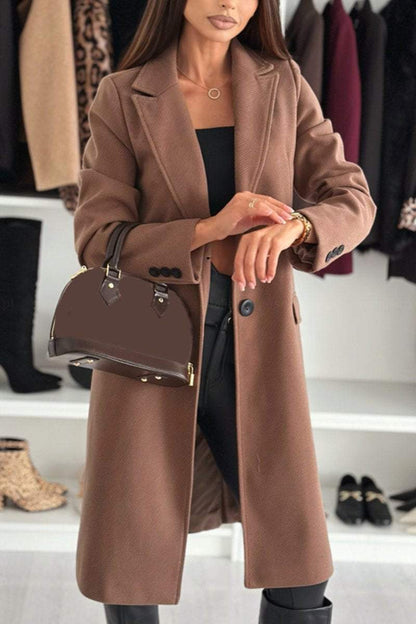 Women's Casual Solid Color Long Coat