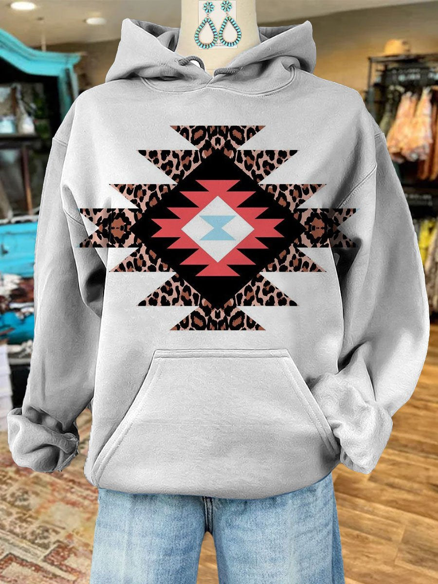 Aztec Print Casual Hoodie Sweatshirt