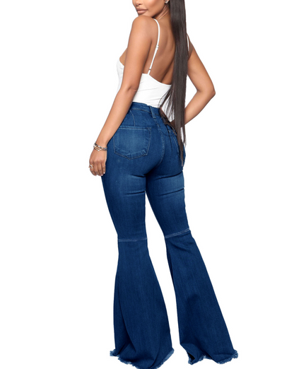 High-Waisted Slim Versatile Fit Stretch Flare Jeans