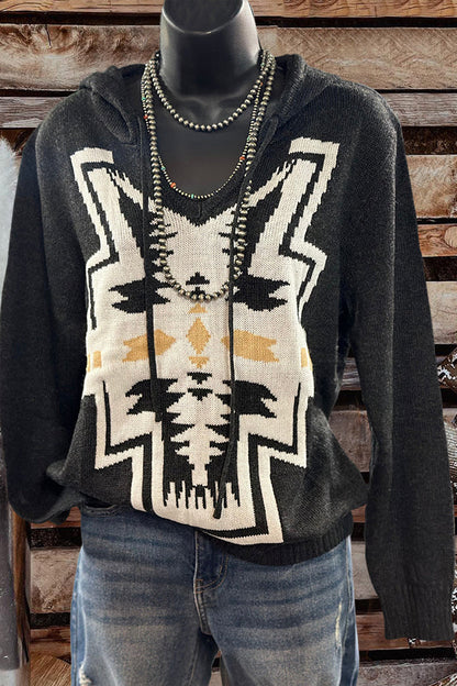 Casual Aztec Hooded Sweater