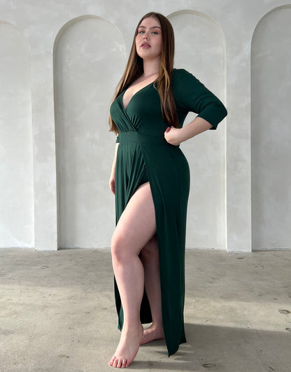 Plus Size Sultry Double Slit Dress