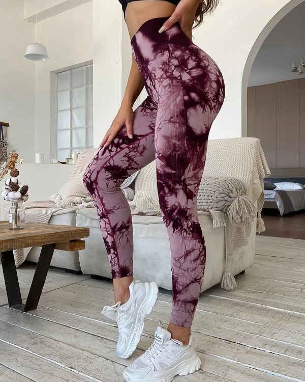 Tie Dye Seamless Breathable Softness Sports Leggings