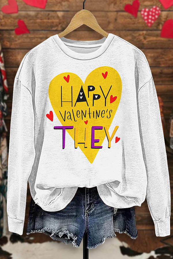 Happy Valentines Colorful Sweatshirt