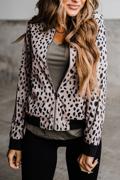 Ampersand Avenue Essential Bomber Jacket- Dusty Cheetah