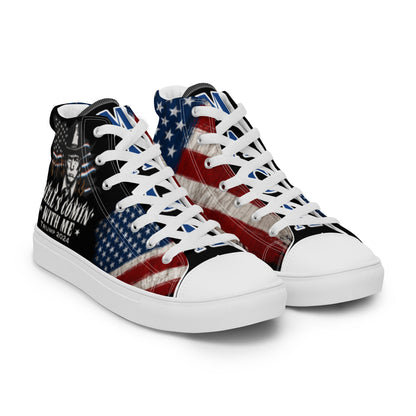 Hells Comin' With Me Women__ high top canvas shoes