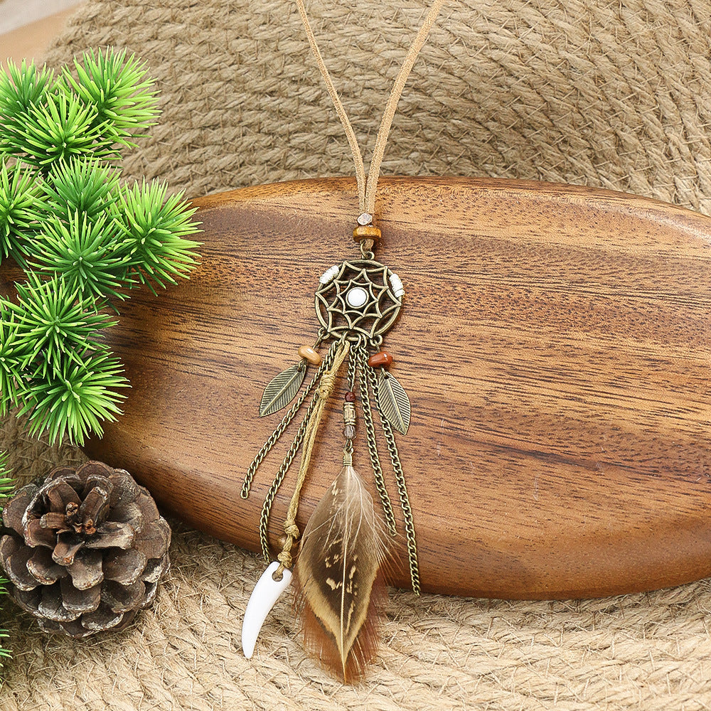 Women's Bohemian Dreamcatcher Pendant Necklace