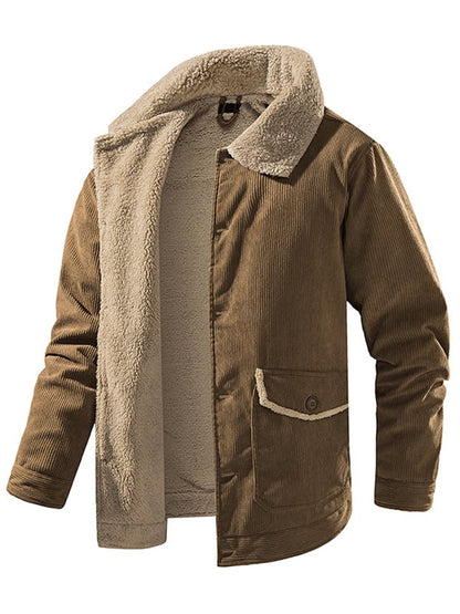 Men's Western Retro sherpa Thickened Corduroy Jacket