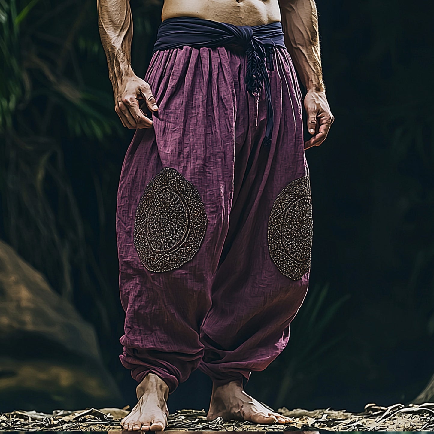 Men's Ethnic Loose Casual Wide-leg Linen Harem Pants